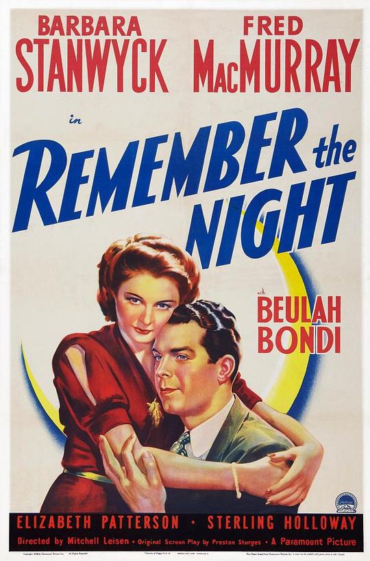 今宵难忘 Remember the Night (1940)