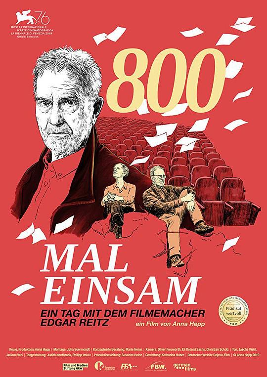 800次寂寞：与电影制作人埃德加·雷茨的一天 800 Mal Einsam - ein Tag mit dem Filmemacher Edgar Reitz (2019)